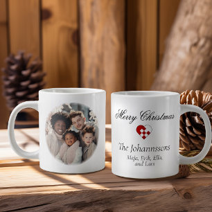 Personalised Photo Small Yule Heart Large Coffee Mug