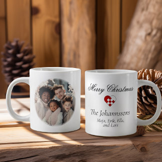 Personalised Photo Small Yule Heart Large Coffee Mug