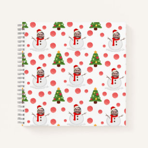 Personalised photo snowman christmas guestbook notebook