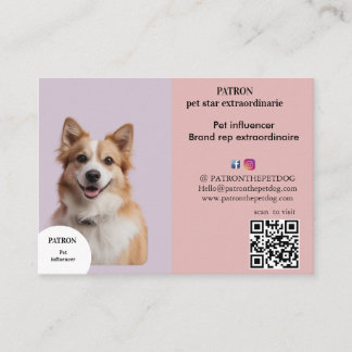 Personalised Photo Social Media Dog Pet Influencer Business Card