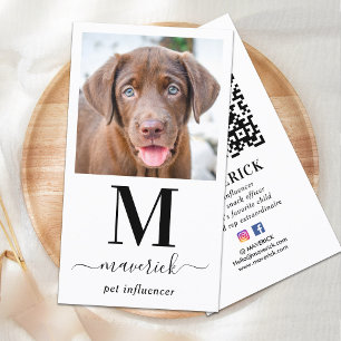 Personalised Photo Social Media QR Code Monogram Business Card