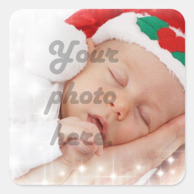Personalised photo square sticker (Front)