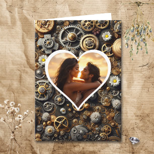 Personalised Photo Steampunk Happy Anniversary Card