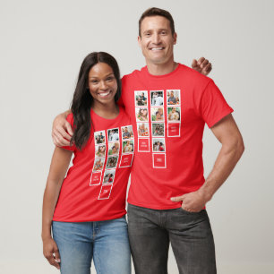 Personalised Photo Strip Christmas 9 Photo Collage T-Shirt