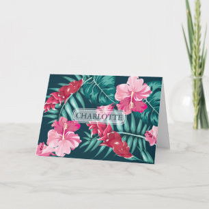 Personalised Photo Summer Exotic Flowers Card