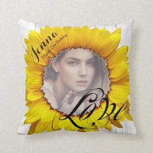 Personalised Photo Sunflower Event Occasion Gift Cushion