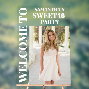 Personalised Photo Sweet 16 Welcome  Acrylic Sign