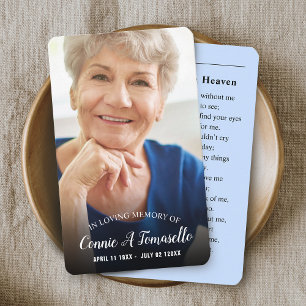 Personalised Photo Sympathy Funeral Memorial Card