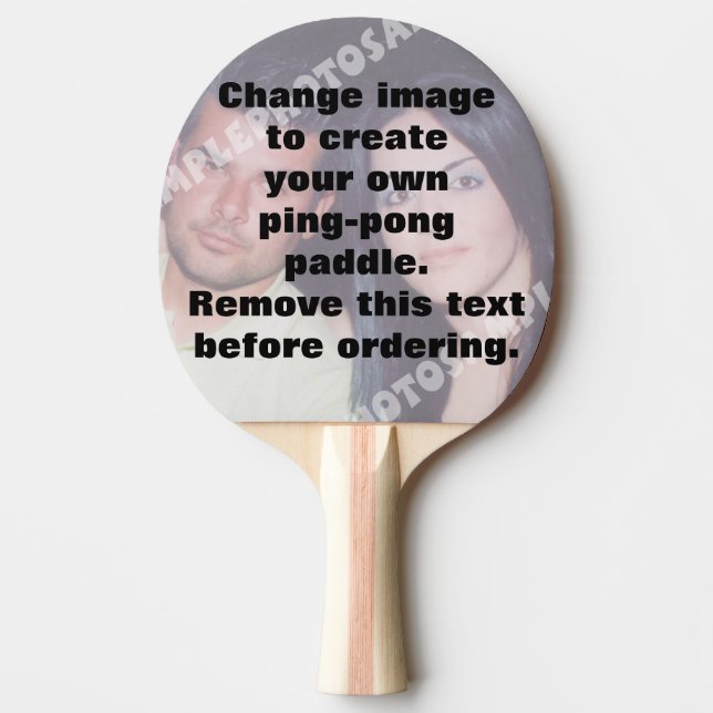 Personalised photo table tennis racket ping pong paddle (Front)