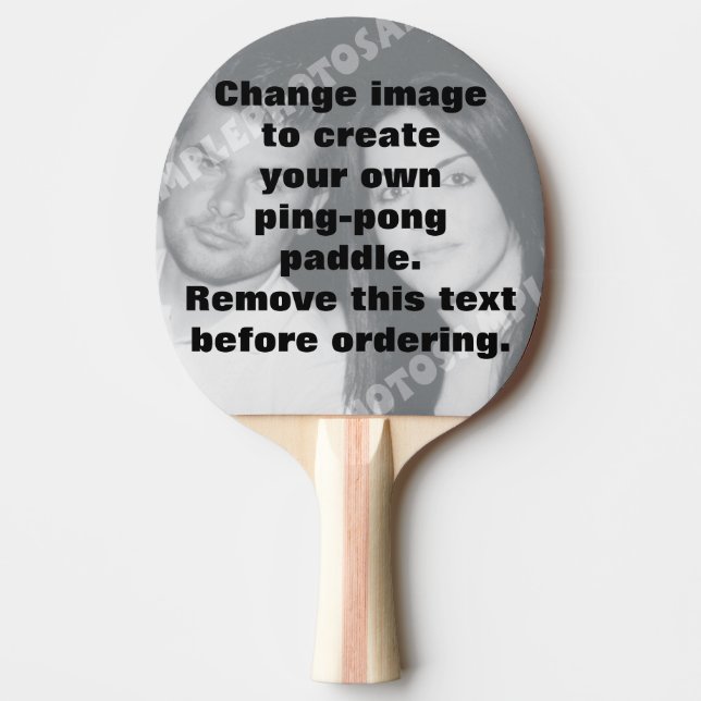 Personalised photo table tennis racket ping pong paddle (Front)