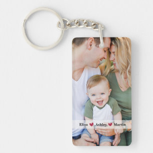 Personalised Photo,Text and Heart Photo Key Ring