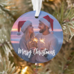 Personalised Photo & Text Christmas 2025 Custom Ornament<br><div class="desc">Personalised Christmas Ornaments Custom Photo & Text 2025 Christmas Tree Ornament Ideal for Xmas Decorations Baby Showers,  Weddings Birthdays Gifts for Mum Dad Kids Pets Friends</div>