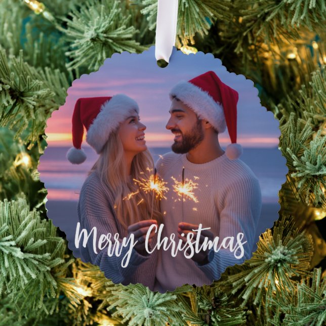 Personalised Photo & Text Christmas 2025 Custom Tree Decoration Card (Insitu (Tree))