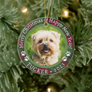 Personalised Photo & Text   Pet Christmas Ornament