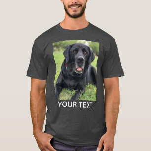 Personalised Photo Text Pet Dog Grey T-Shirt