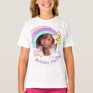 Personalised Photo Unicorn birthday T-Shirt