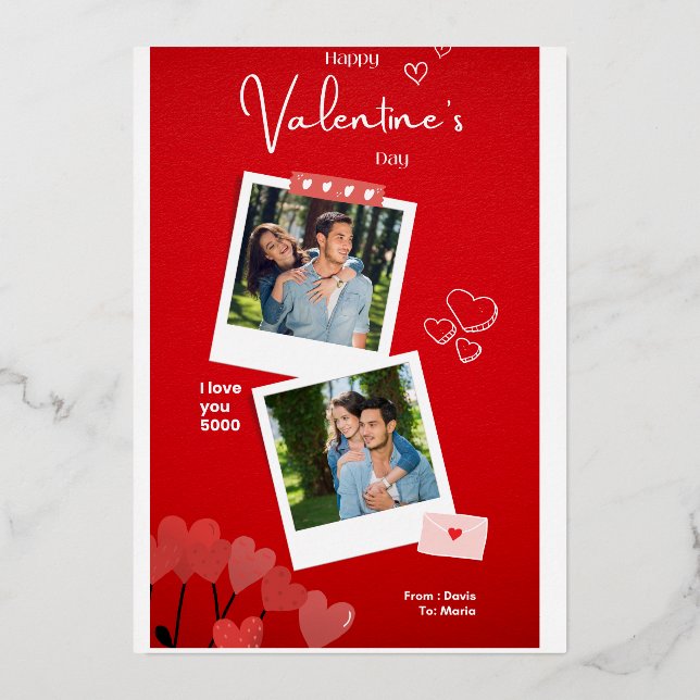 Personalised Photo Valentines Day Cards | 2 Photos (Front)