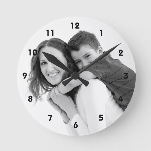Personalised photo wall clock. Make your own! Round Clock (Front)