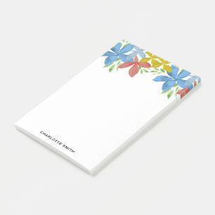 Personalised Photo Watercolor Floral Post-it Notes