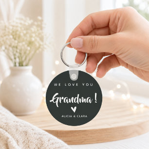Personalised Photo WE LOVE YOU GRANDMA Key Ring