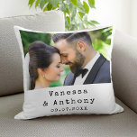 Personalised Photo Wedding Anniversary Cushion<br><div class="desc">Create your own custom wedding anniversary gift featuring personalised photo,  names and date in typewriter typography.</div>