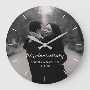 Personalised Photo Wedding Anniversary Large Clock