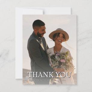 Personalised Photo Wedding Thank You Card Elegant