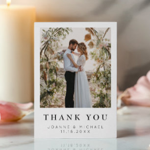 Personalised Photo Wedding Thank You Card Elegant 