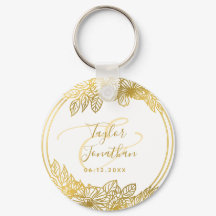 Personalised Photo White Gold Flowers Chic Wedding