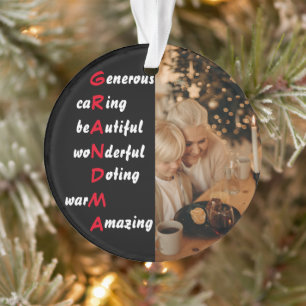 Personalised Photo with Grandma Quote Ornament