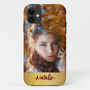 Personalised photo with name Script l Luxury gold iPhone 11 Case