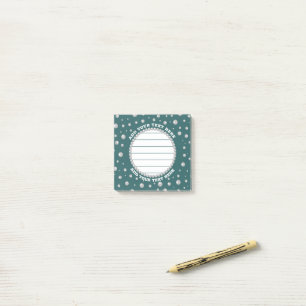 Personalised Photo with Pearls Circle on Teal Post-it Notes