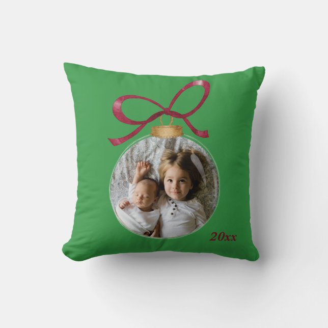 Personalised Photo with Year Custom Keepsake Cushion (Front)