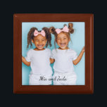 Personalised Photo Wood Twins Photo Box<br><div class="desc">An adorable personalised keepsake box with a photo of twins. Add a photo of a anyone,  family,  pet,  or anyone you love to this keepsake or gift box. Ceramic tile lid. You may also get it as a framed wall tile.</div>