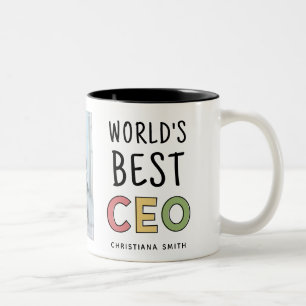 Personalised Photo World's Best CEO Two-Tone Coffee Mug