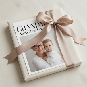 Personalised Photo   World's Best Grandma  Holiday Card