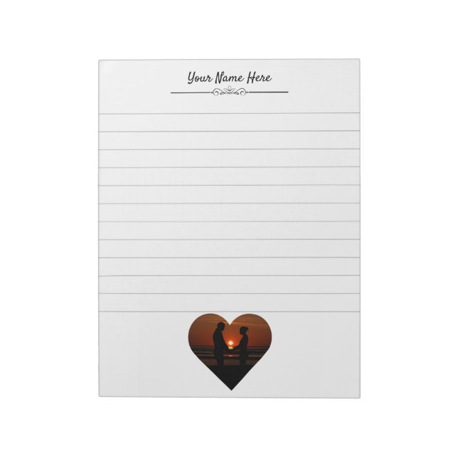 Personalised Photo Writing Pad With Lines (Rotated)