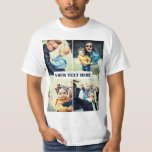 Personalised photo x4 and text T-Shirt<br><div class="desc">Easily upload your own pictures,  edit photo filter and text e.g. best dad ever ... </div>