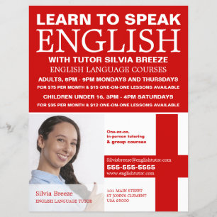 Personalised Photograph, English Language Course Flyer