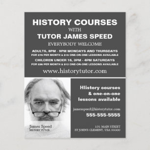 Personalised Photograph, History Course Advert Flyer