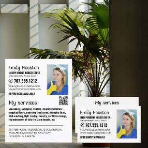 Personalised Photograph, Housekeeper, Maid  Business Card