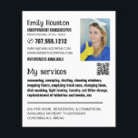 Personalised Photograph, Housekeeper, Maid Flyer<br><div class="desc">Personalised Photograph,  Housekeeper,  Maid Advertising Flyer by The Business Card Store.</div>