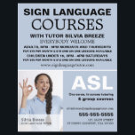 Personalised Photograph, Sign Language Course Flyer<br><div class="desc">Personalised Photograph,  Sign Language Course Advertising Flyers By The Business Card Store.</div>