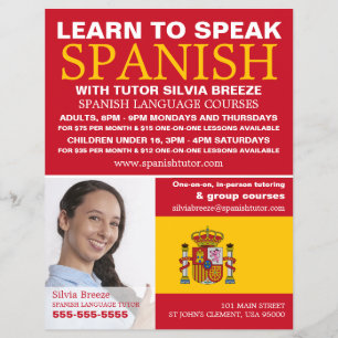Personalised Photograph, Spanish Language Course Flyer