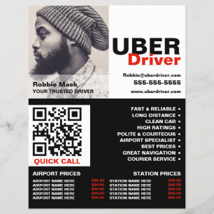Personalised Photograph, Uber Driver - Price List Flyer
