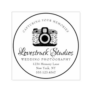Personalised Photographer Business Logo Camera Self-inking Stamp