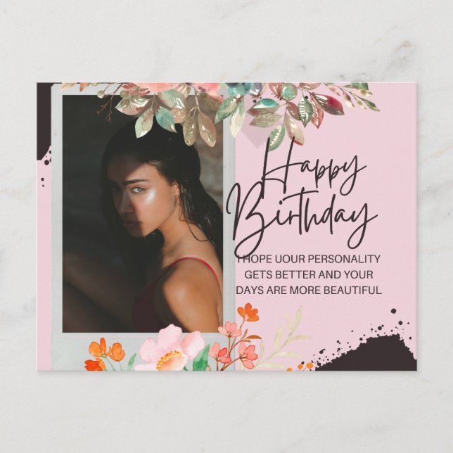 Personalised photography Birthday Postcard (Front)