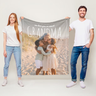 Personalised PhotoPop We Love You So Much Grandma Fleece Blanket
