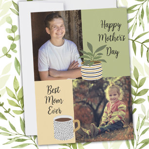 Personalised Photos Best Mum Ever Coffee & Plant 