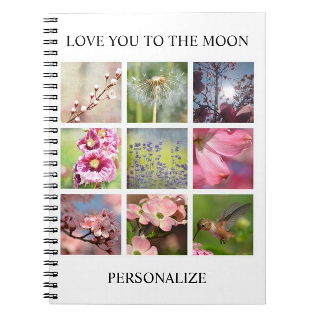 Personalised Photos Collage with Your Text Notebook (Front)